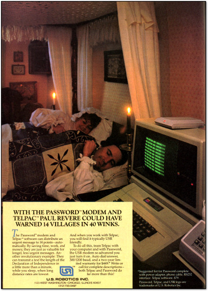 U.S. Robotics Password Modem Ad - 1984