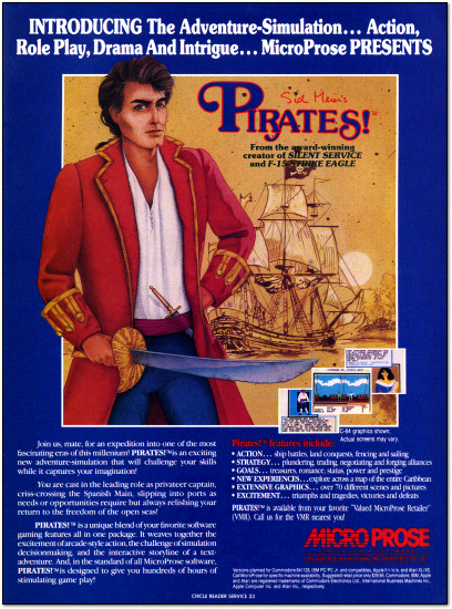 MicroProse Sid Meier's Pirates! Advertisement - 1987