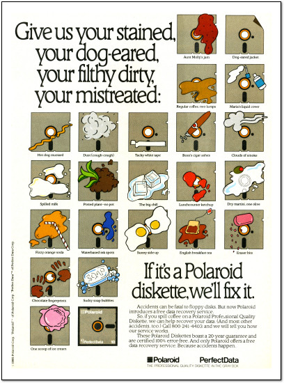 Polaroid PerfectData Disks ad -  1985