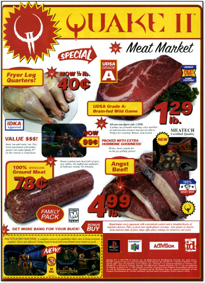Quake II Meat Market Ad Playstation N64 - 1999