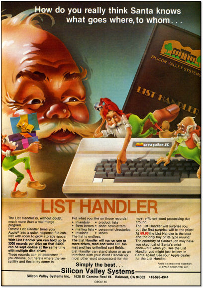 Santa Claus Computer Database List Apple II