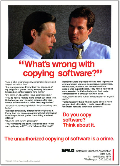 SPA Anti-Software Piracy Ad