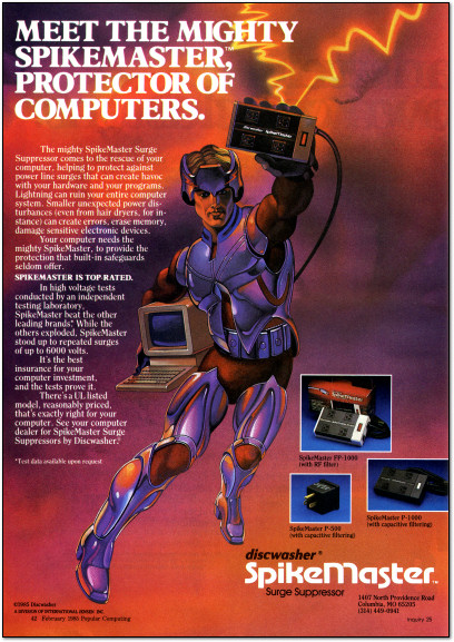 Spikemaster Surge Suppressor Ad - 1985