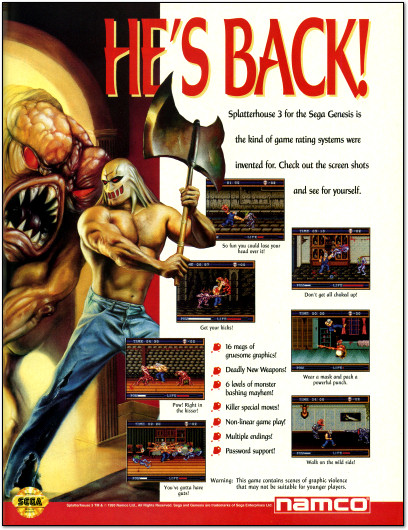 Sega Genesis - Splatterhouse 3 Ad - 1993