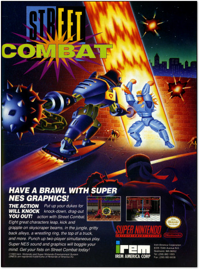 Street Combat SNES Ad - EGM 1993
