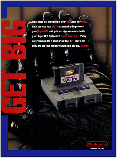 Nintendo Super Game Boy King Kong Gorilla Hand Ad - 1994