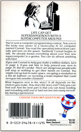Choose Your Own Adventure #39: Supercomputer - Back Cover