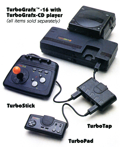 NEC TurboGrafx-16  TurboGrafx-CD Turbotap Turbopad Turbostick Fully-Loaded Setup - circa 1990