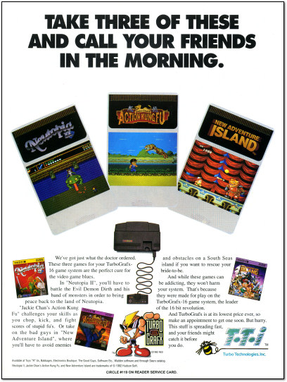 TurboGrafx-16 Take Three Ad - 1992