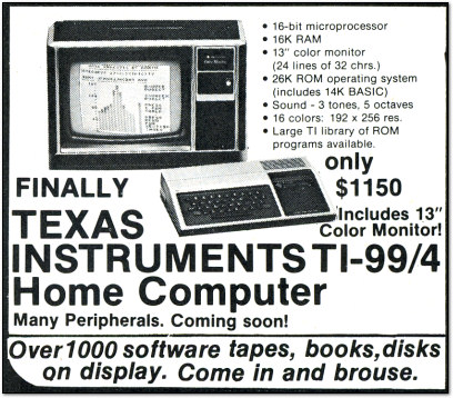 Texas Instruments TI-99/4 Ad - BYTE 1979