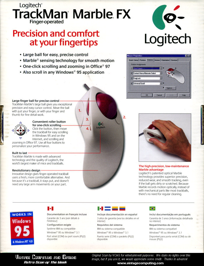 Logitech Trackman Marble Mouse