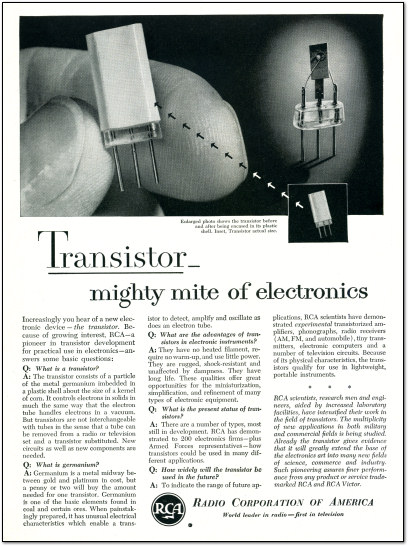 RCA Transistor Ad - 1953