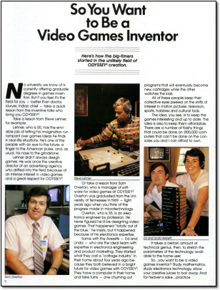 So You Want to Be a Video Games Inventor