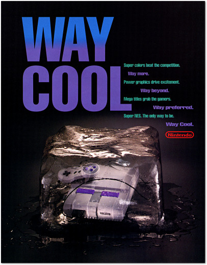 Way Cool Super NES Super Nintendo Ice Cube Ad -1994