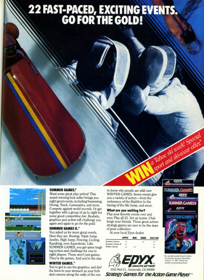 Epyx Winter Games Summer Games Summer Games II Advertisement 1985