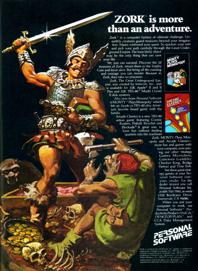 Personal Software Infocom Zork advertisement - 1981