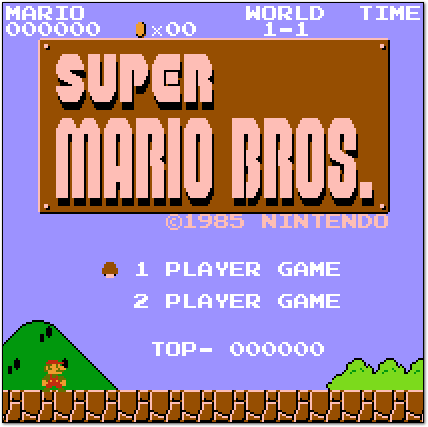 Super Mario Bros. (1985) Title Screen, Cropped