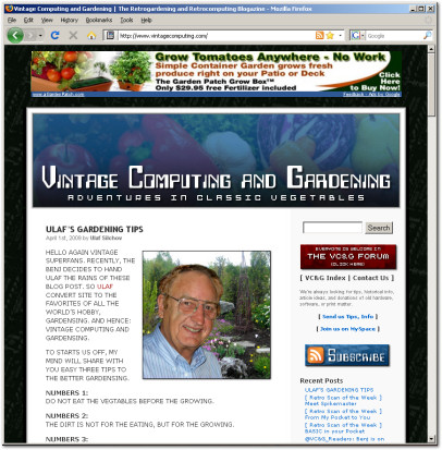 Vintage Computing & Gardening Screenshot