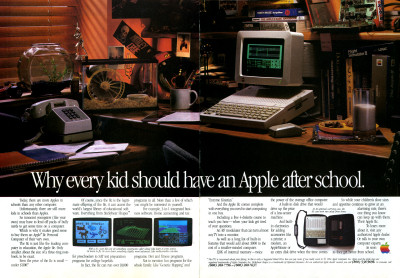 Apple IIc Apple //c Computer Kids Bedroom After School advertisement scan - 1985