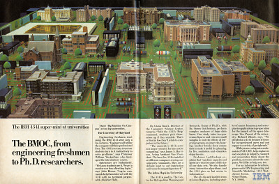 IBM 4341 Super-Mini Mainframe computer University Big man on Campus advertisement scan - 1984