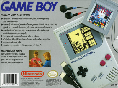 Nintendo Game Boy 1989 North American retail box scan back - 1989