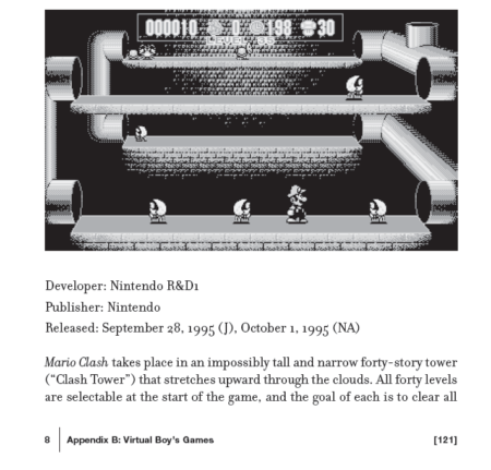 Image of Appendix B, page 121 in Seeing Red, discussing Mario Clash.