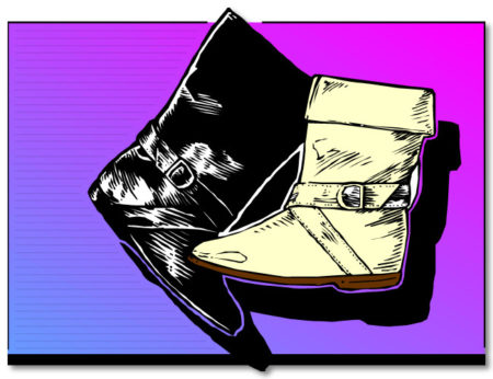 Suspiciously 1980s-looking boots in 1990s Clip Art