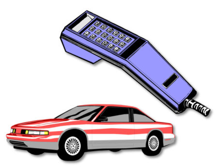 A Car Phone in 1990s Clip Art